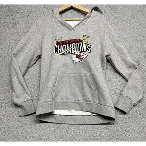 Fanatics Womens Kansas City Chiefs Super Bowl LIIV Locker Room Hoodie Large Gray